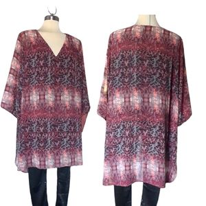 CHOOSE HAPPINESS Multicolor Tunic Blouse Size 2 X